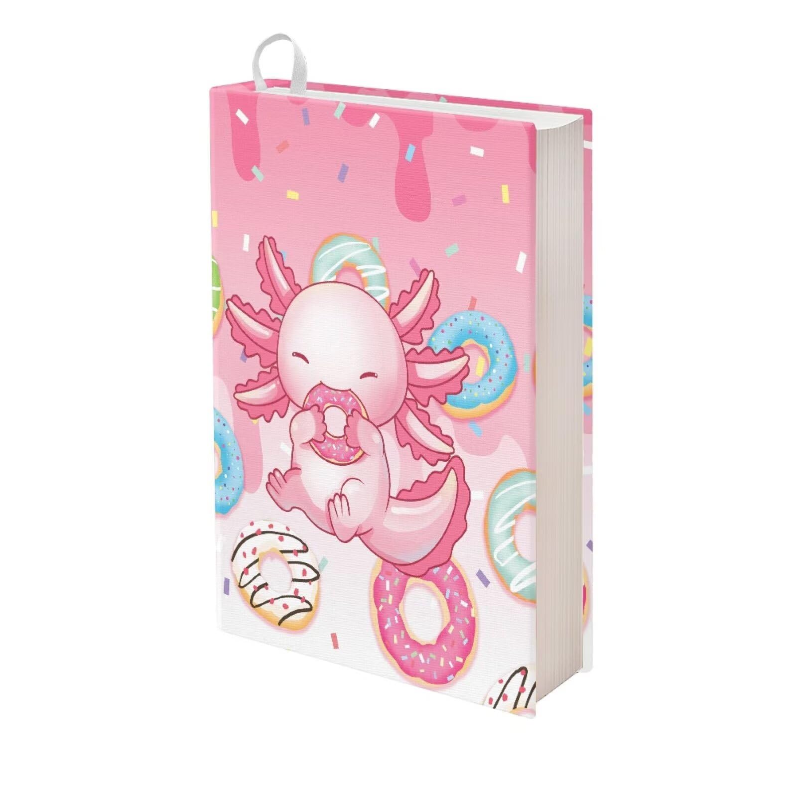 Tuoxiukan Cute Axolotl Jumbo Book Cover for Paperback Stretchy Hard Books Cover Washable Fabric Aesthetic Books Protector for Women Girls Book Accessories