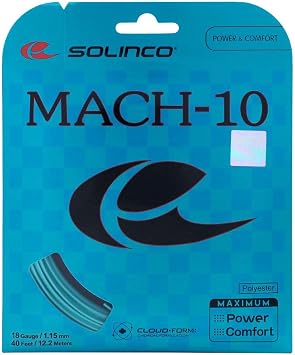 طقم أوتار تنس Solinco Mach-10 مقاس 18 وقطر 1.15 مم 40