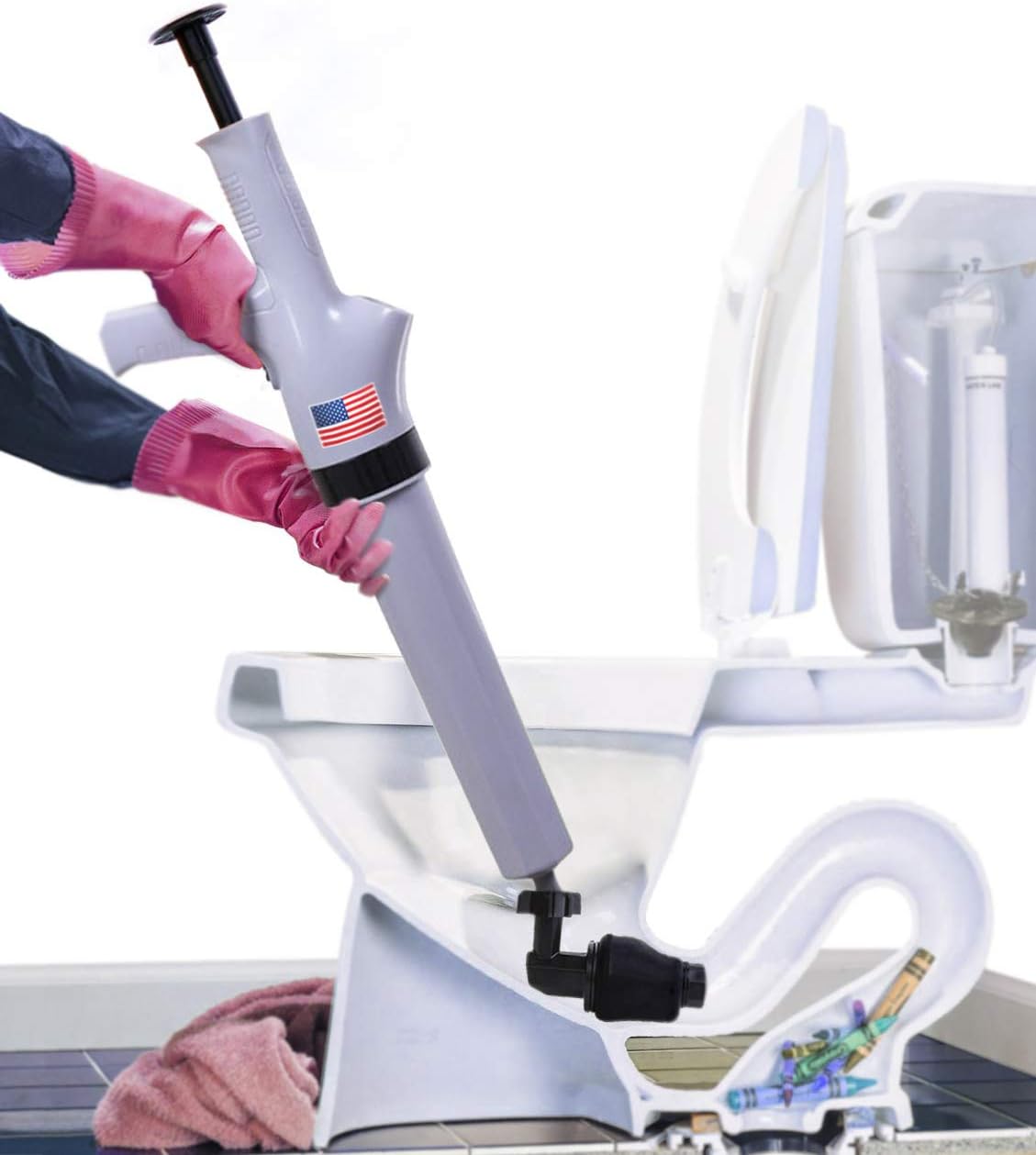 CUMI High Pressure Air Toilet Plunger Heavy Duty, Power Sink Plungers for Kitchen, Bathroom, and Sewer