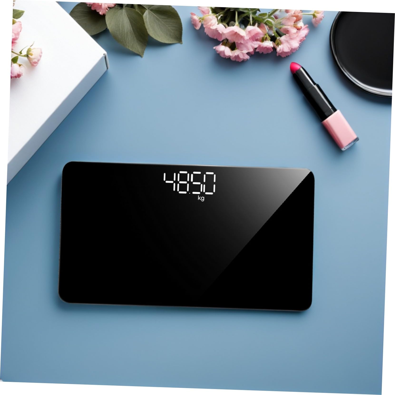 Báscula Portátil Digital Recargable Negra para Hogar y Viaje