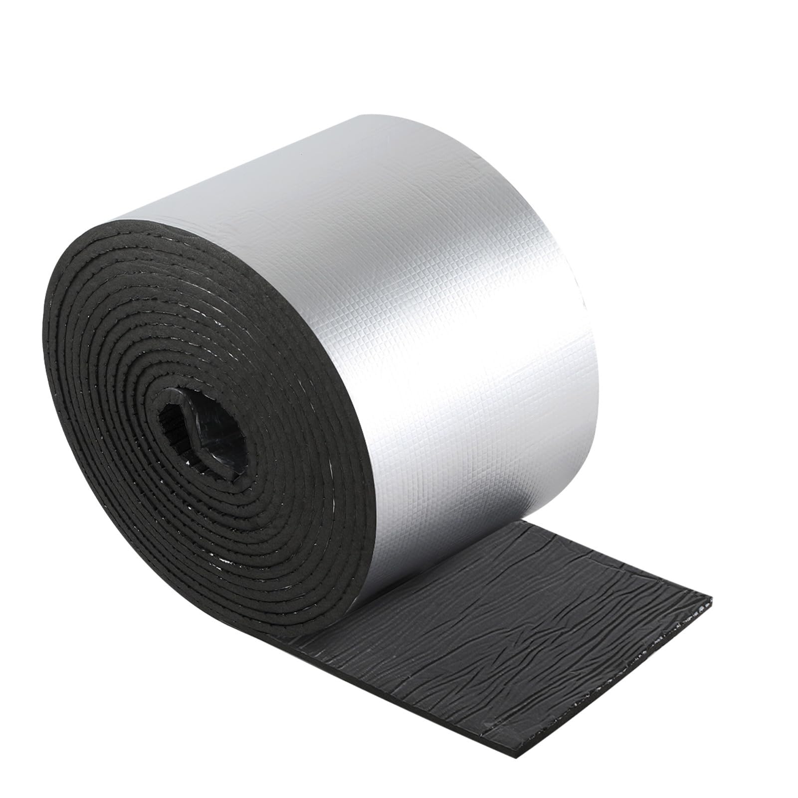Self Adhesive Reflective Aluminium Foam Insulation 7mm Thick with Tin Foil Radiator Sound Deadening Mat for Floor Roof Garage Door 10mx25cm