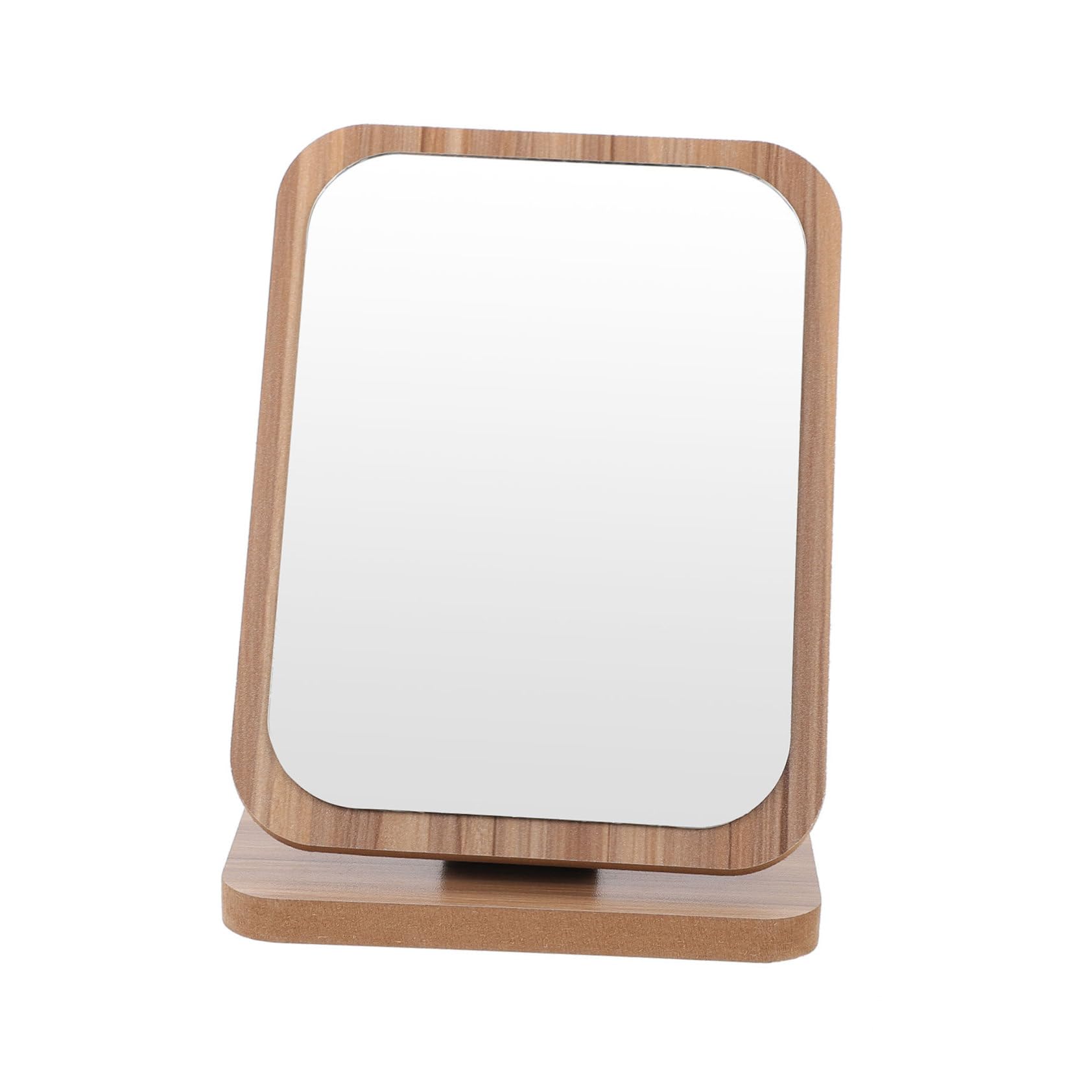 MUCKLILY 1Pc Wooden Desktop Folding Makeup Mirror Tabletop Cosmetic Mirror for Home Dorm Use High Definition Surface Lightweight Design for Beauty