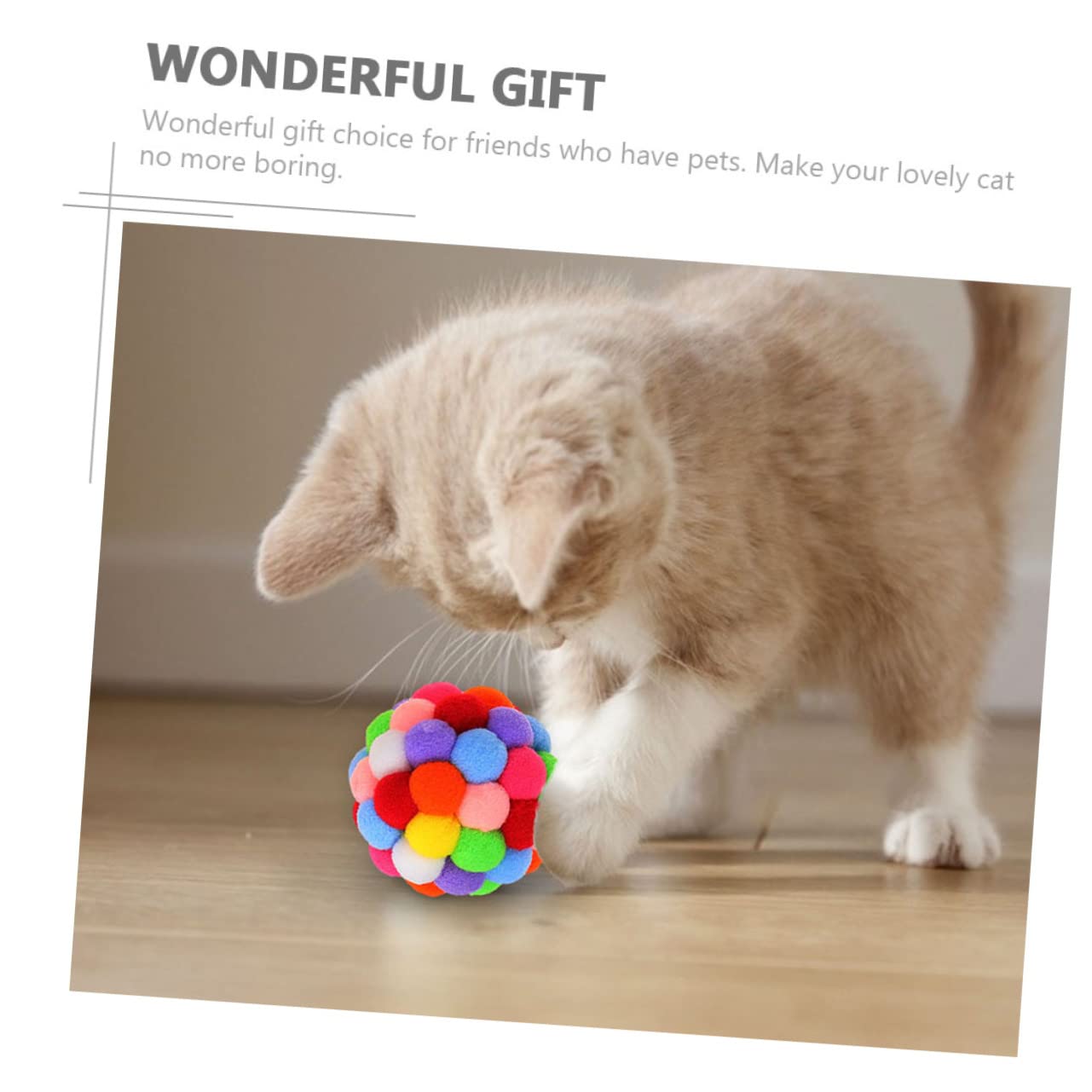 Toddmomy 3pcs Interactive Cat Ball Pet Supplies for Play and Relief Elastic Teaser Balls for Cats to Reduce Loneliness