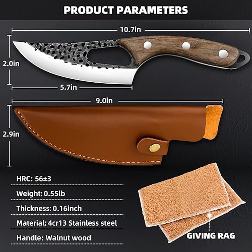 Miniatura 6 de Cuchillo de chef de acero inoxidable de alto carbono con funda y mango ergonómico cuchillo de cortar ultra afilado para el hogar BALCK-02