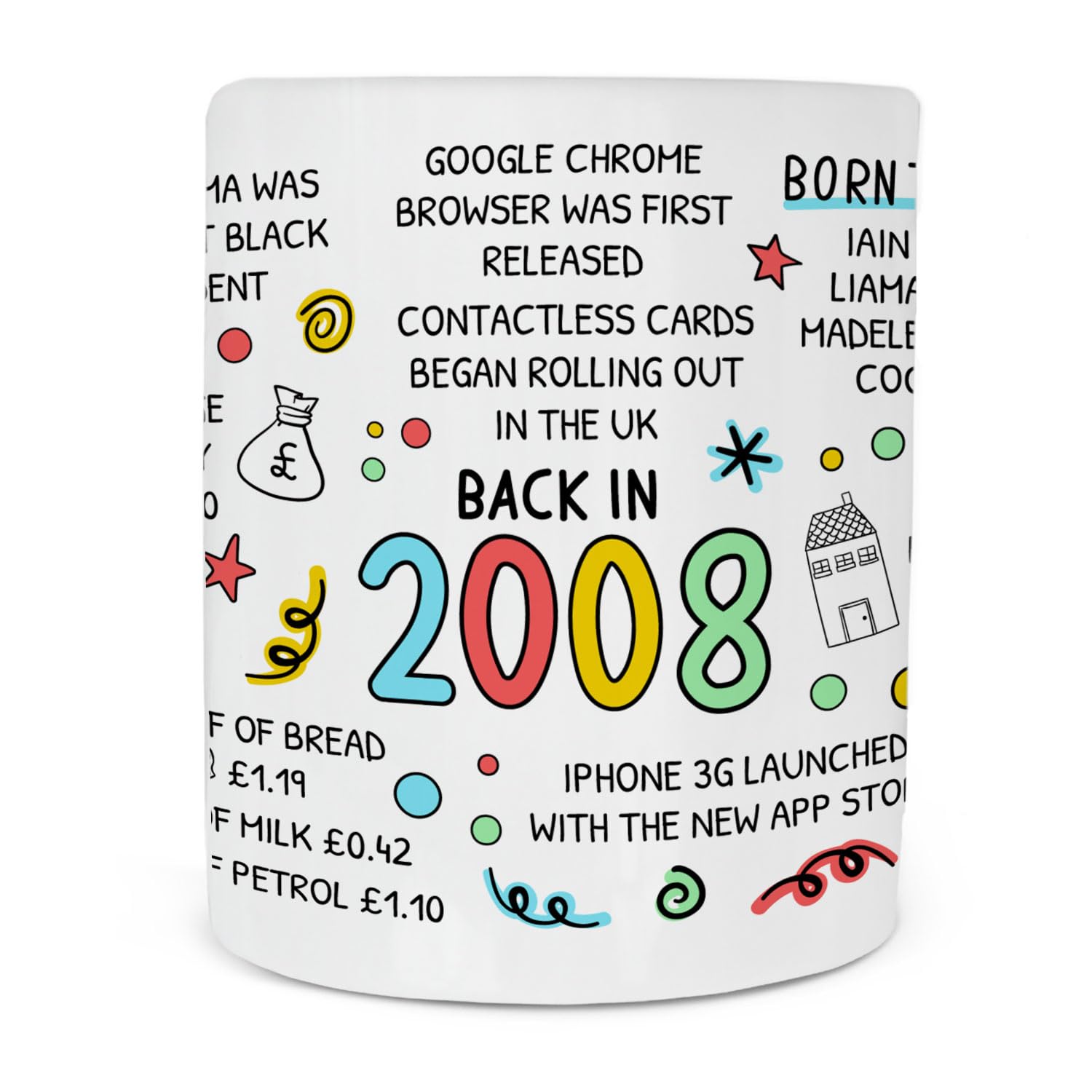 Back in 2008 Mug, 18th Birthday Mug, Milestone Birthday Gift, Anniversary Keepsake, 18th Birthday Gift