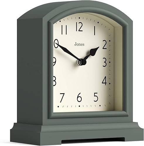 Miniatura 2 de JONES CLOCKS Tavern - Reloj de repisa  Diseño moderno de arco superior  Verde espárragos  Estilo clásico contemporáneo para escritorio, mesa,