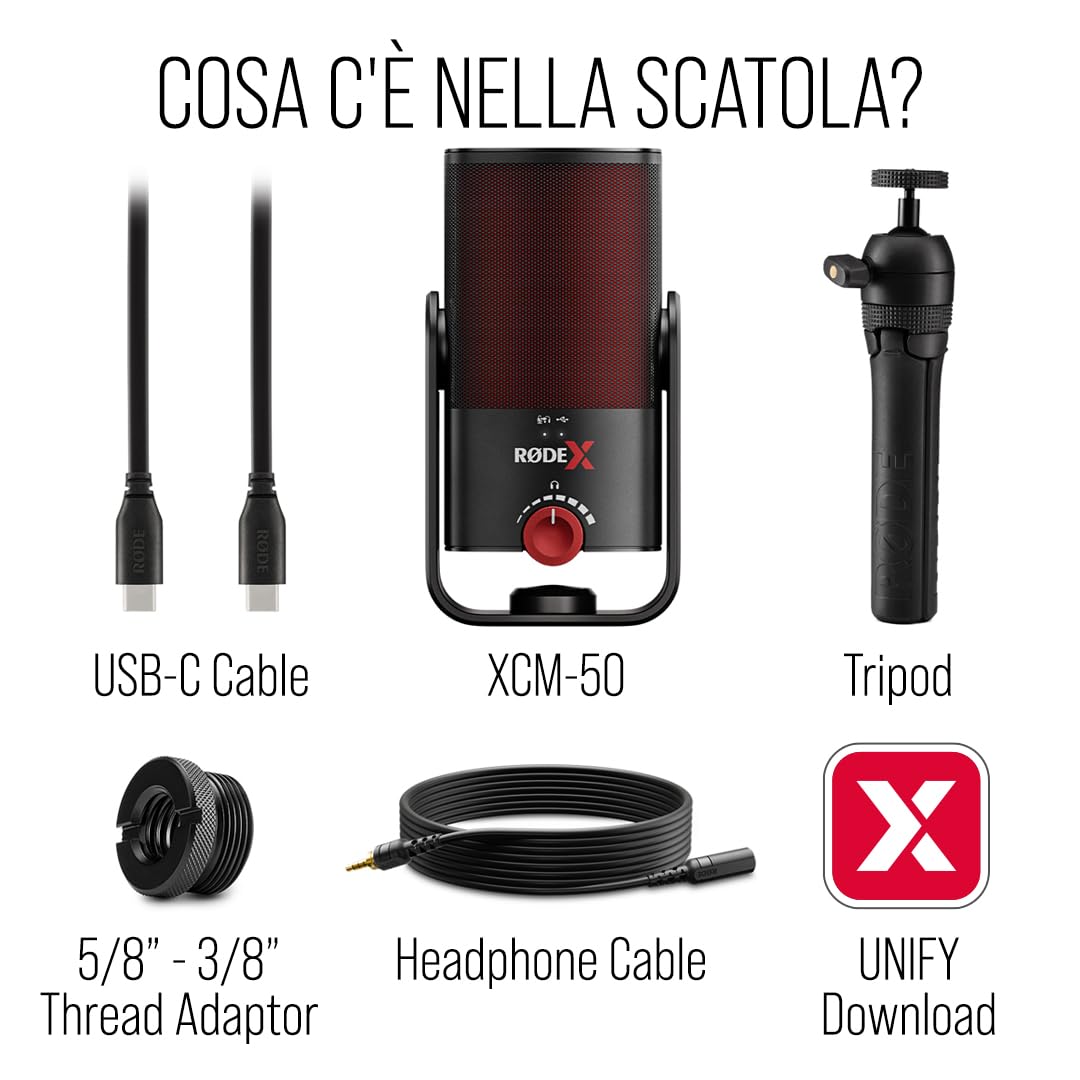 RØDE XCM-50 Microfono a condensatore USB professionale RØDE X XCM-50 e soluzione di missaggio virtuale per streamer e giocatori