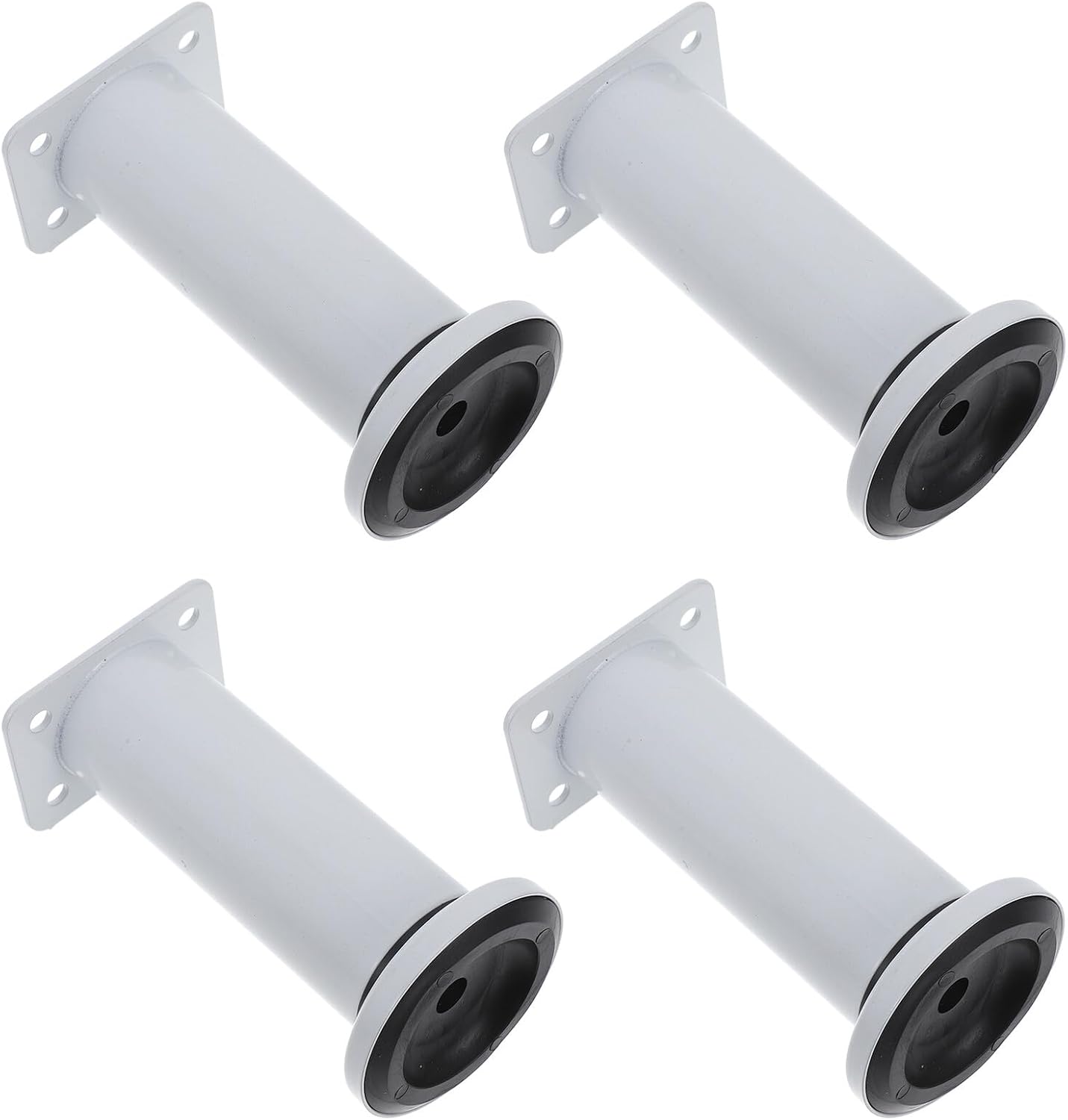 4pcs Adjustable Furniture Legs Cabinet Riser Table and Chair Support Feet 12-18cm Height Extendable White for Sofa Bed Frame Leveling