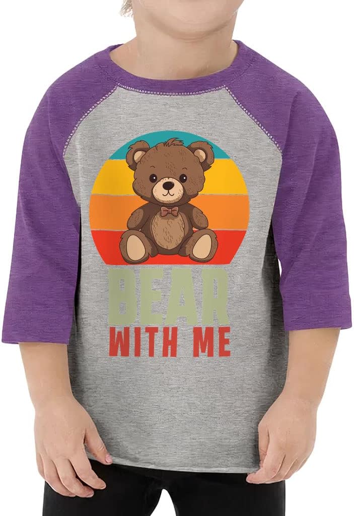 Bear Squad Toddler Baseball T-Shirt - Quote 3/4 Sleeve T-Shirt - Illustration Kids' Baseball Tee