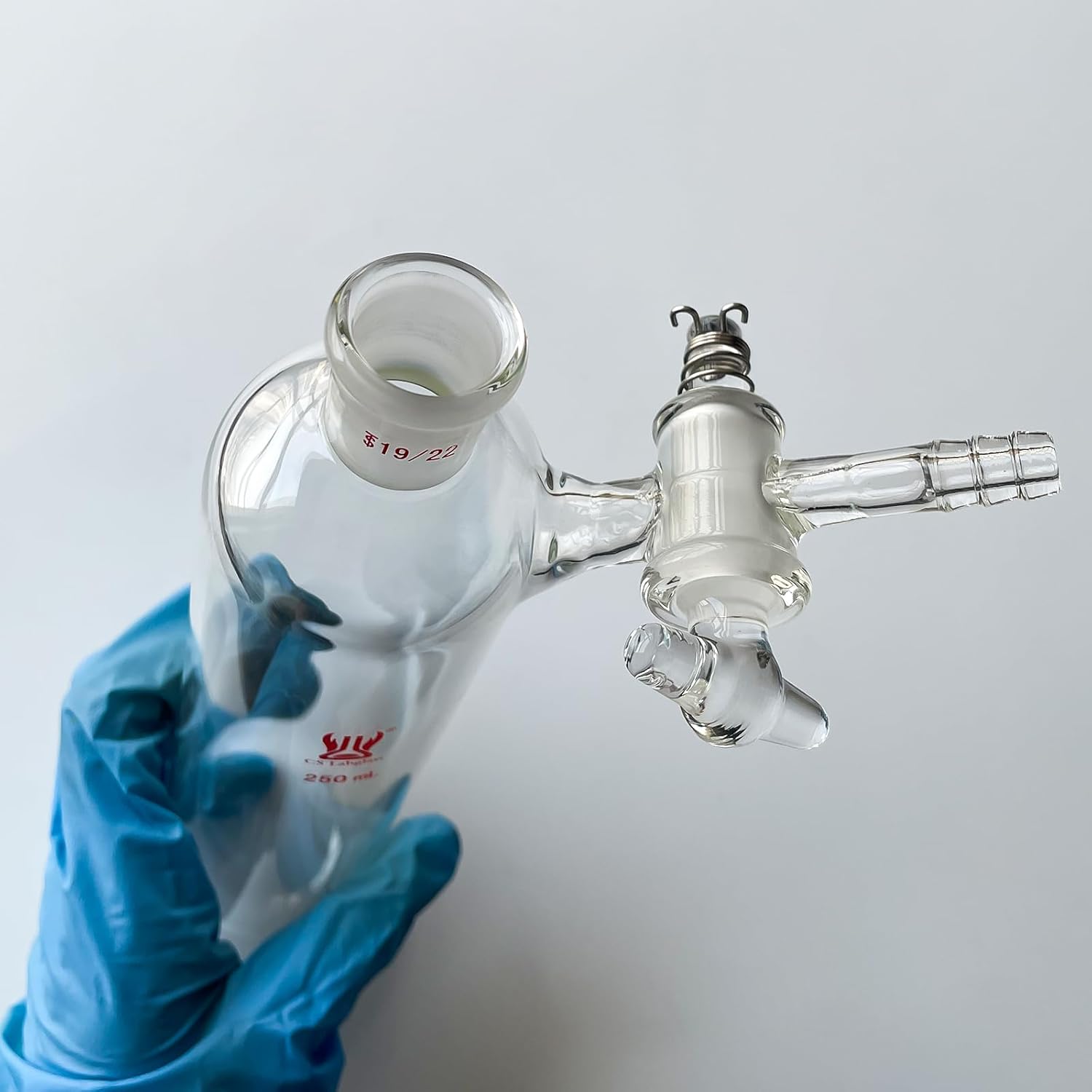 250ml Reaction Tube with 19/22 Joint and 2mm Glass Stopcock, Borosilicate Glass Schlenk Tube, Lab Glassware