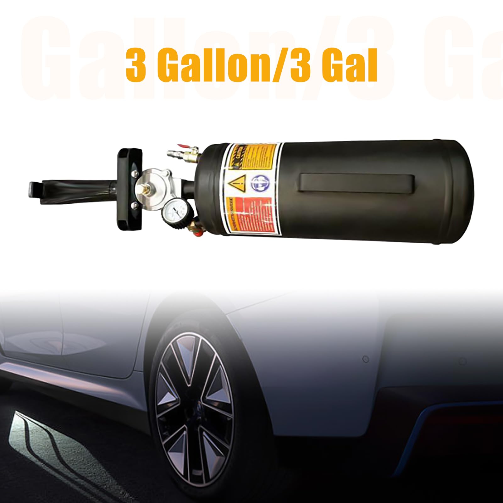 Inflador de neumáticos profesional de 3 galones (11,4 L) con manómetro grande, medidor de presión de aire, relleno de choque y ayuda de llenado, para neumáticos de coche, moto, bicicleta | compresor