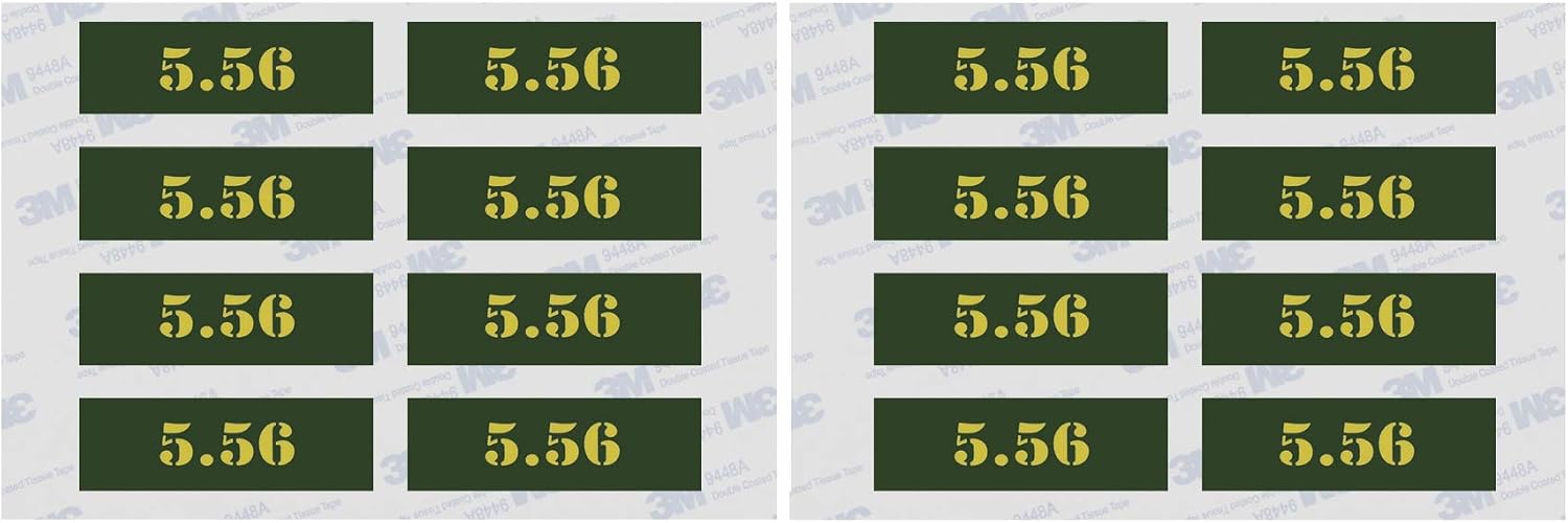 Raiseek .22 .223 .308 .30 .357 9MM .380 .40 .45 5.56 7.62 12GA 20GA 30-30 .44 MAG MISC Ammo Can Vinyl Skin Sticker Decal Molon Label Bullet Variety(Choose Your Version)
