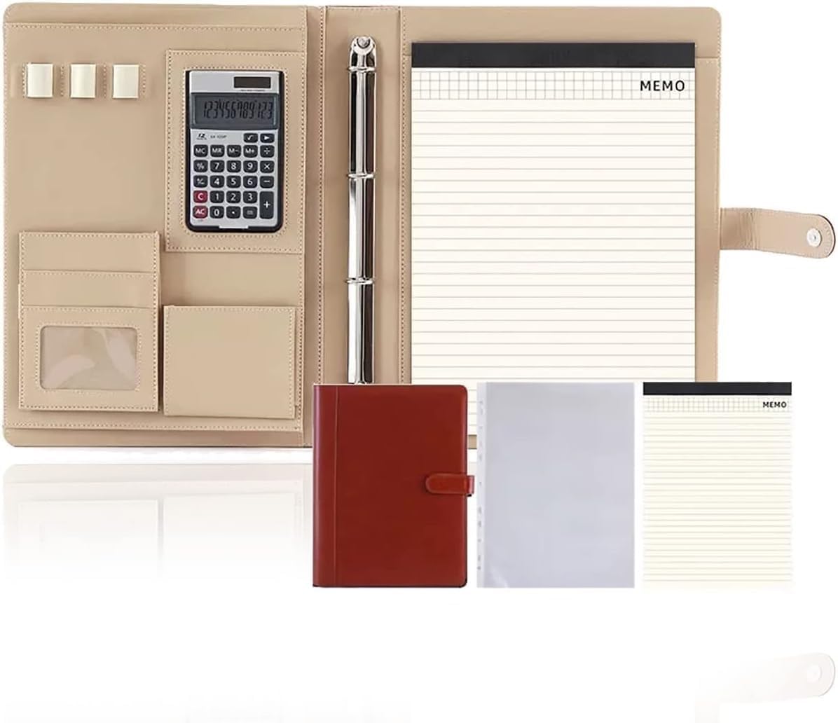 VHJdtE Folder, S Binder Superior Vegan Leather Business Planner for School Office Conference Notepad(Bruin)