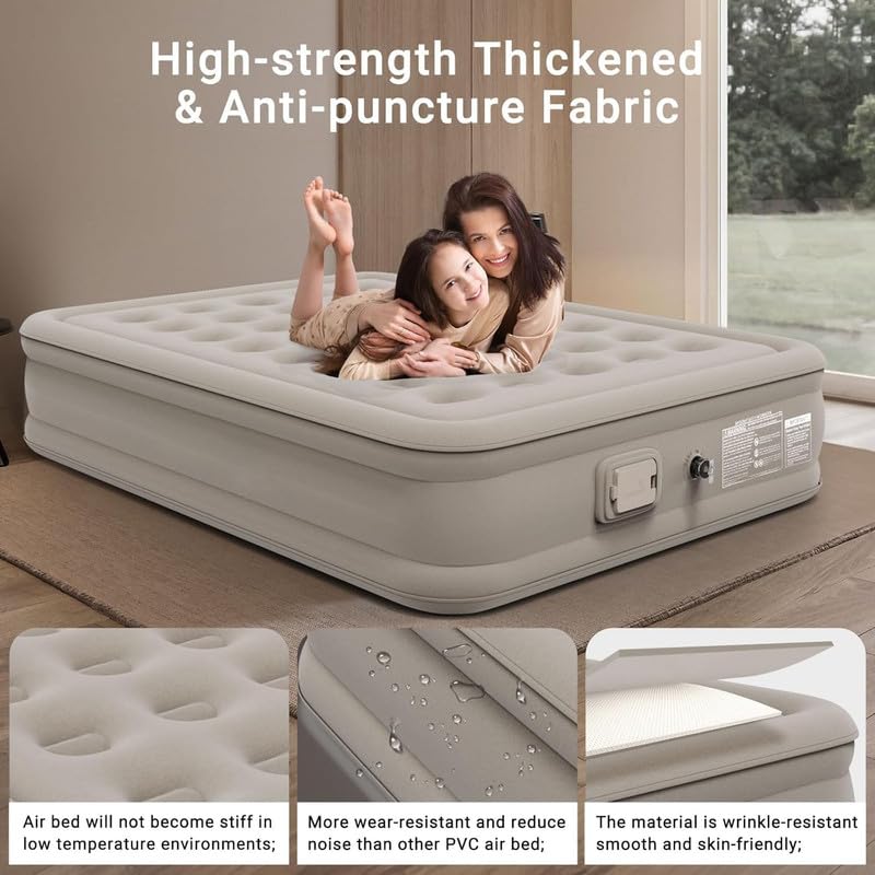 Image of Single Sofa Bed, Inflatable Mattres with Free Electric Pump, Quick-Inflation /Deflation Guest Air Mattress, Blow Up Bed for Home Camping Versatile- Luxury Sofa Bed Cum Folding ?Long-Lasting (A++)