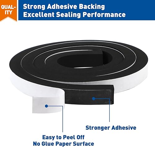 Miniatura 3 de Cinta de sellado de espuma, cinta de sellado de espuma de alta densidad autoadhesiva para intemperie, Negro