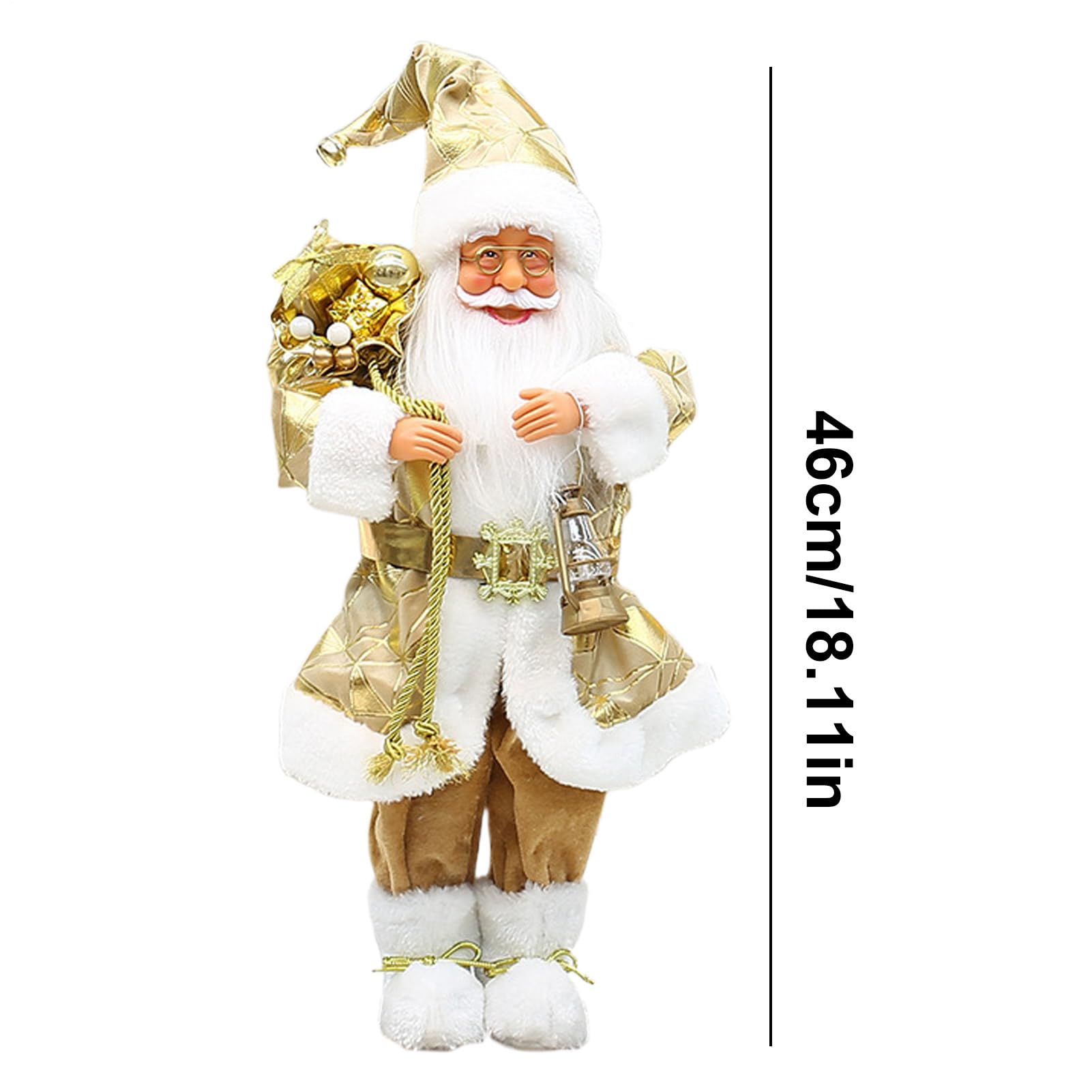 Estatua De Papa Noel Figura De Pie De 46 Centímetros | Figura Tradicional De Pie De Santa Claus Navideña Para Estante, Mesa, Escritorio, Ventana, Chimenea, Familia, Amigos,