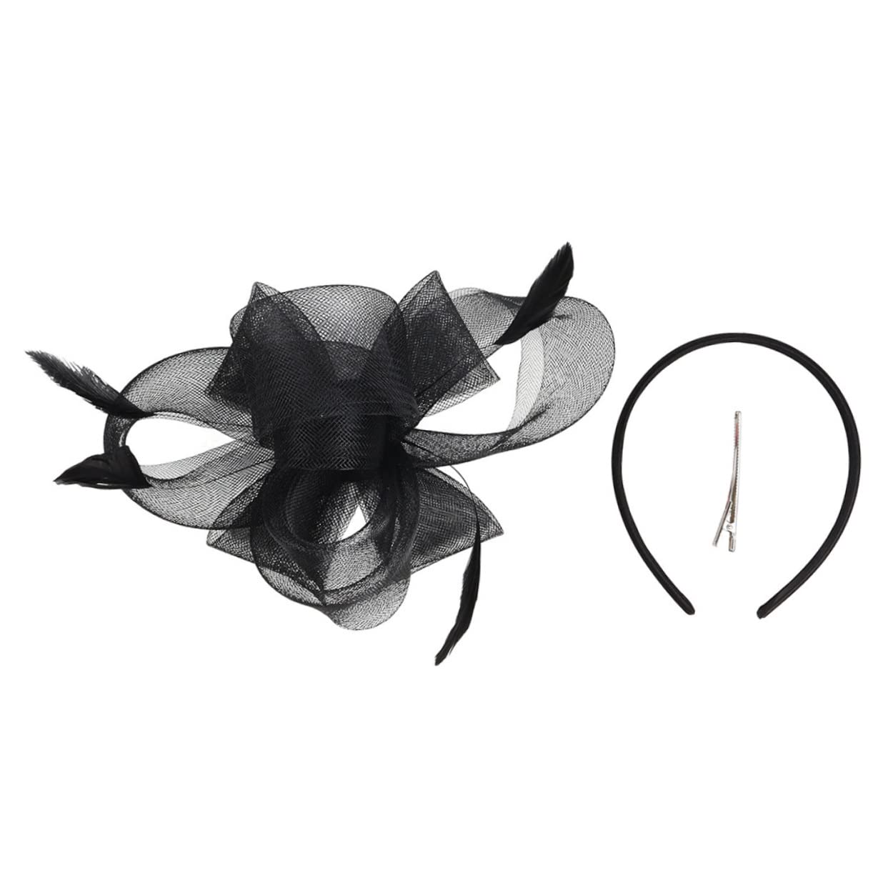FRCOLOR 4sets Fascinator Hat Elegante con Piume e Rete per Party Accessorio per Stile Retro per Cerimonie Cocktail e Tea Party Adatto per Occasioni Speciali e Regali per Amiche