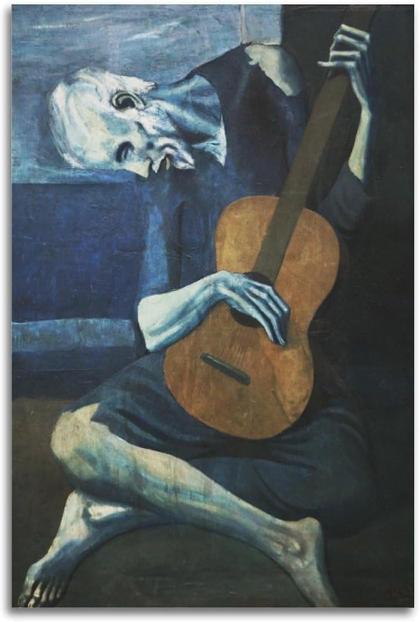 Waeta Rnvzx Pablo Picasso Canvas Wall Art The Old Guitarist Poster Pablo Picasso Painting Pablo Picasso Prints For Modern Home Decor Picture 40x60cm No Frame