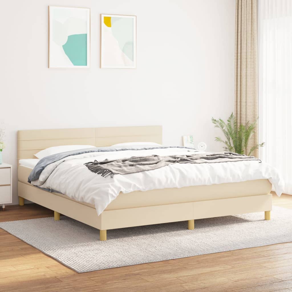 Cama con somier con colchón de 180 x 200 cm y colchón de muelles ensacados en acabado de dureza media para un sueño reparador