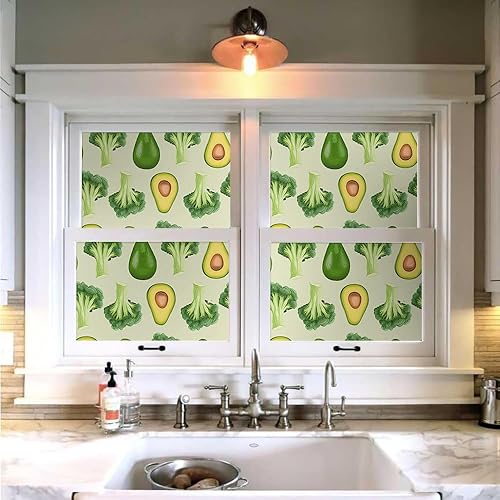 Miniatura 4 de Papel tapiz autoadhesivo de 18 x 236 pulgadas, color verde, acuarela, frutas, brocolli, aguacate, papel de contacto extraíble, papel de contacto