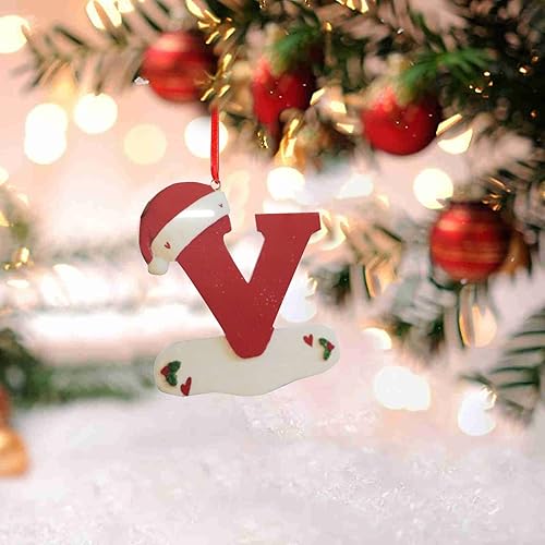 Muised Colgante de decoración para árbol de Navidad adornos personalizados de 26 letras adornos para árbol de Navidad decoraciones para árbol de