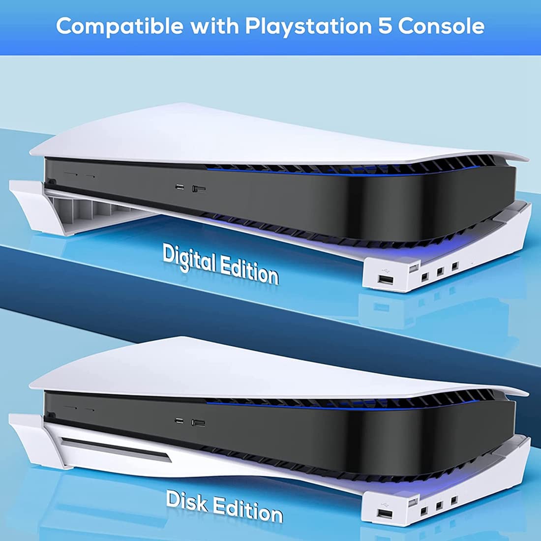 Supporto per console da gioco USB, supporto orizzontale per 4 dischi ed edizioni digitali, soluzione di archiviazione multifunzionale per PlayStation e Xbox