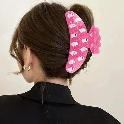 Miniatura 2 de Pinzas para el cabello de Halloween, 1 unidad, divertidas pinzas de garra de fantasma rosa, horquilla espeluznante de Halloween, accesorios para el