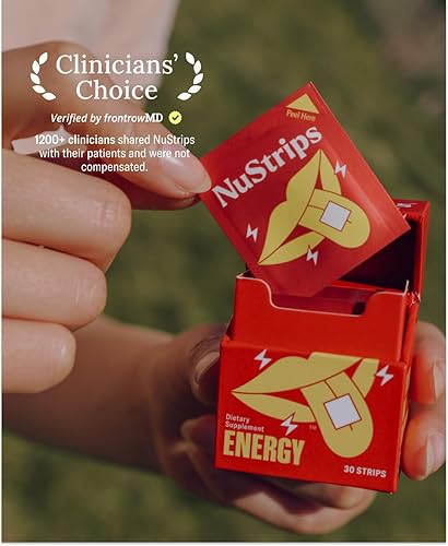 Miniatura 7 de NuStrips Tiras energéticas de disolución rápida con 50 mg de cafeína, L-teanina y vitamina B12  Energía instantánea y enfoque sin nerviosismo o