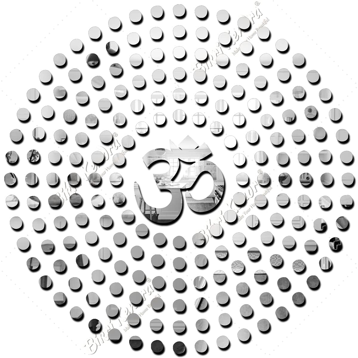 Chote Mote Seller - Om with 100 Dots Silver (Pack of 2) Mirror Stickers for Wall, Acrylic Mirror Wall Decor Sticker, Wall Mirror Stickers, Acrylic Stickers, Wall Stickers for Hall Room. (B0D76ND59L) Amazon Price History, Amazon Price Tracker