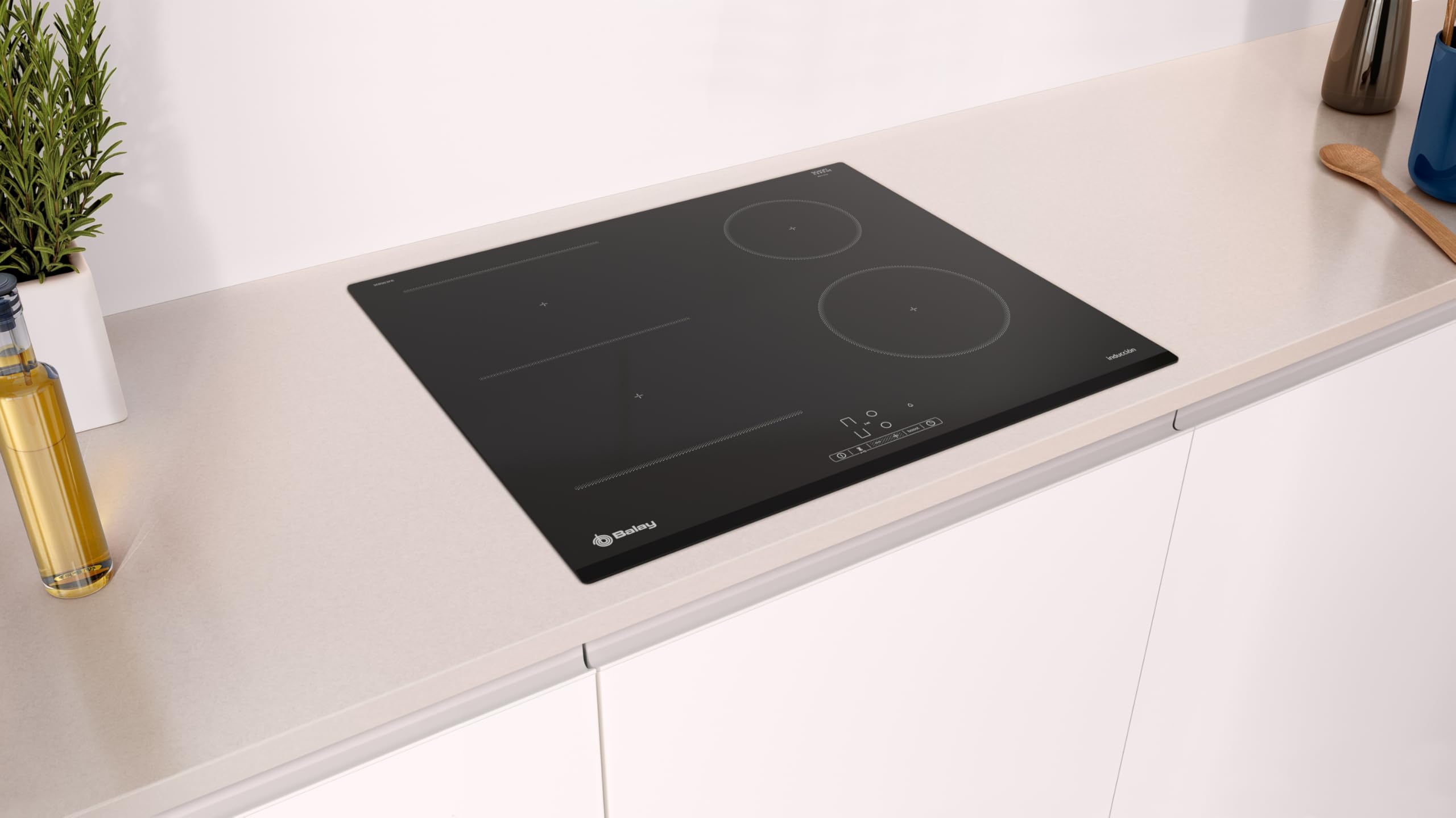 Balay - Placa de inducción, 60 cm, Función Sprit, Negra, 3EB963FR