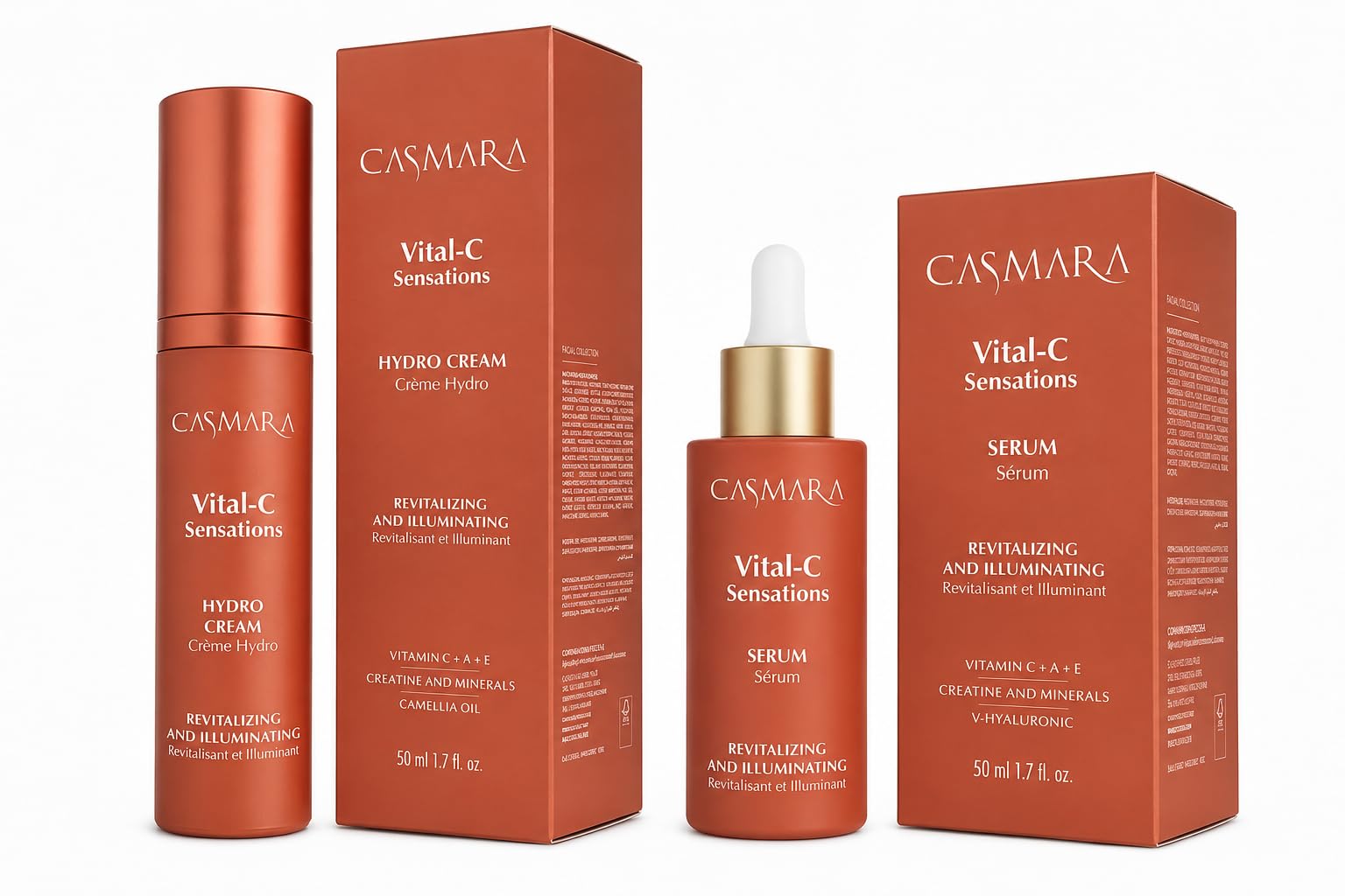 Casmara Vital-C Sensations Sérum y Crema Nutritiva, Revitalizante e Iluminadora con Vitamina C