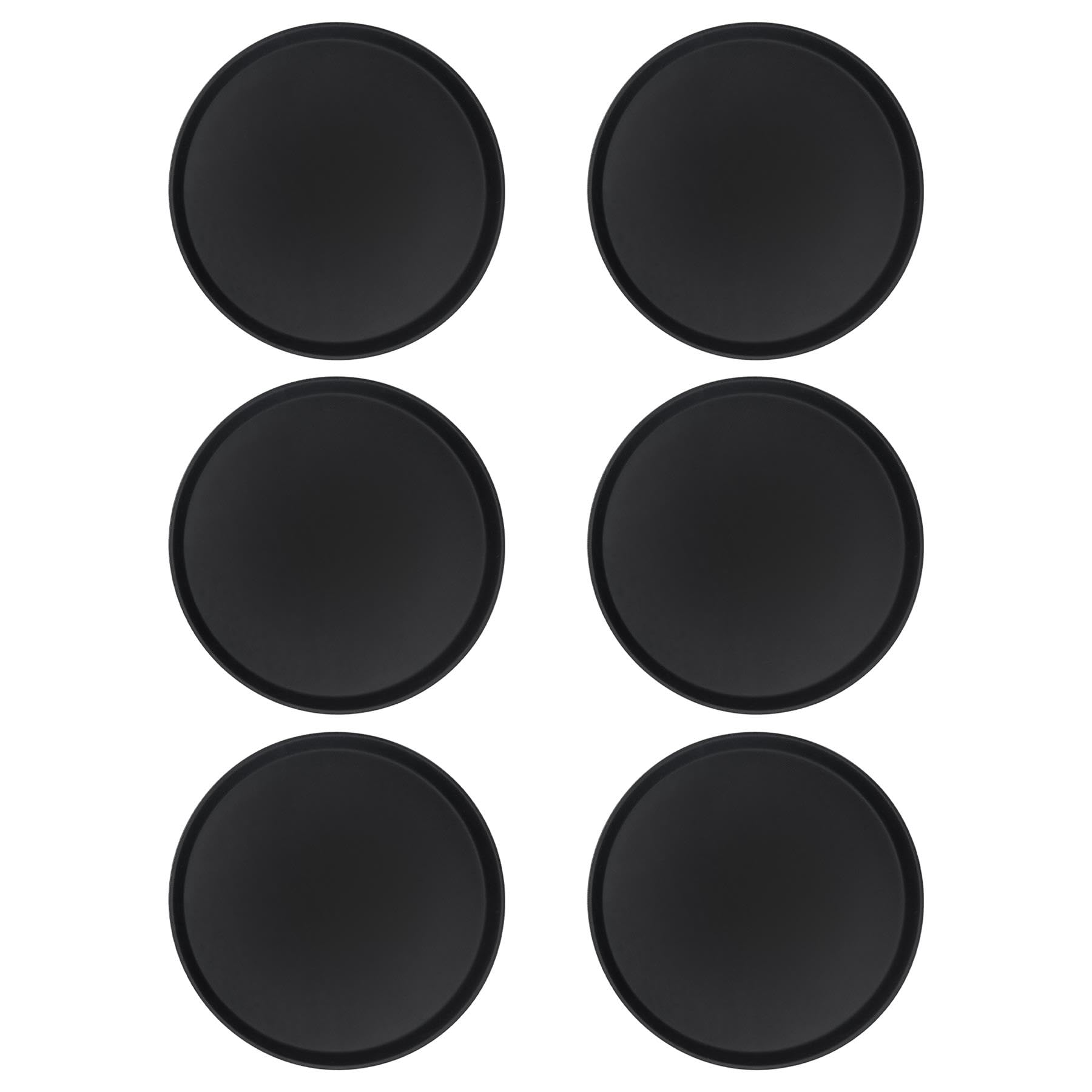 Argon Tableware Black Round Trays - 45cm - Pack of 6 - Reusable Rubberized Surface Non Slip Serving Tray for Serving Food, Drinks at Parties, Bars, Restaurants and Home