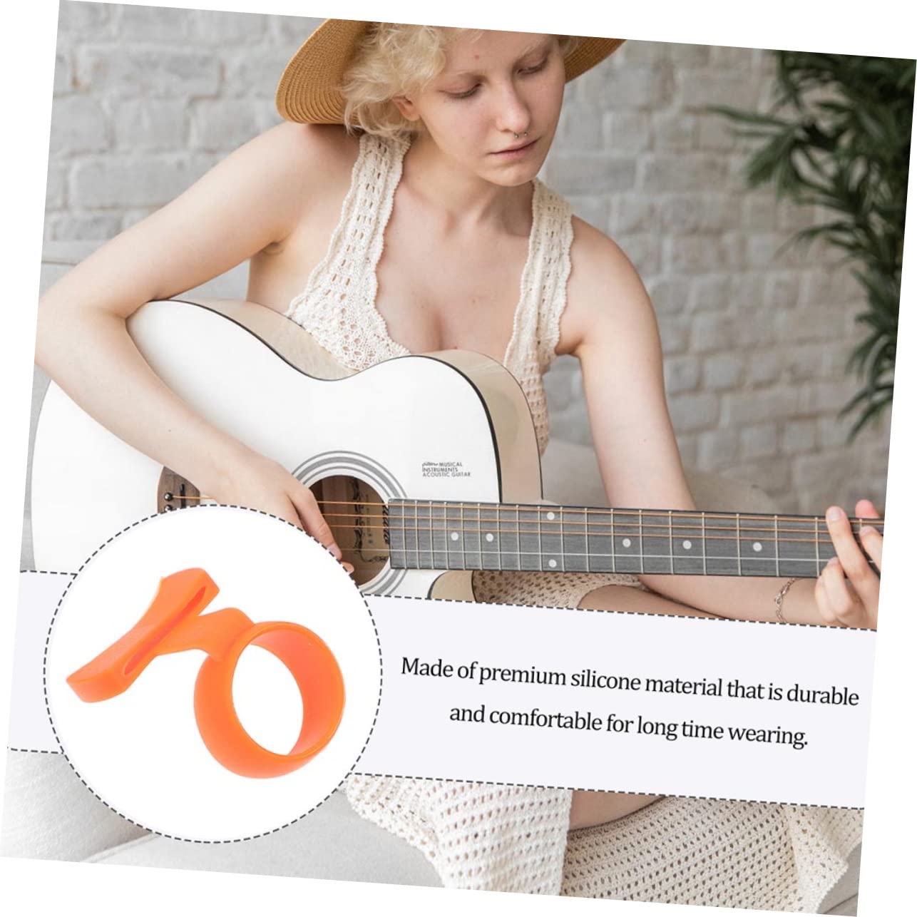 VICASKY 6 Piezas Elegir Cuna De Porta Instrumentos Herramienta De Sujeción De Púas De Guitarra Púas para Guitarra Capacitación Punzón De Púa De Guitarra Jugador Gel De Sílice Orange