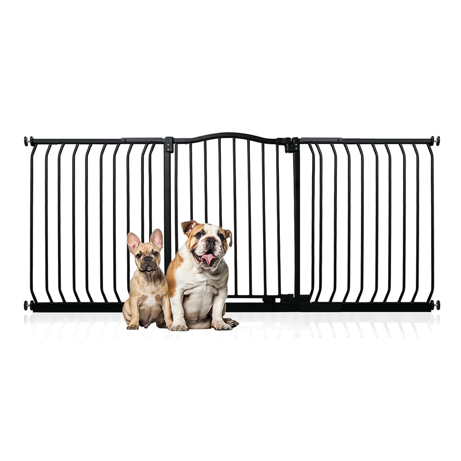 Bettacare Black Curved Top Dog Gate, 179Cm - 188Cm, Matt Pressure Fit Pet Barrier, Easy Installation