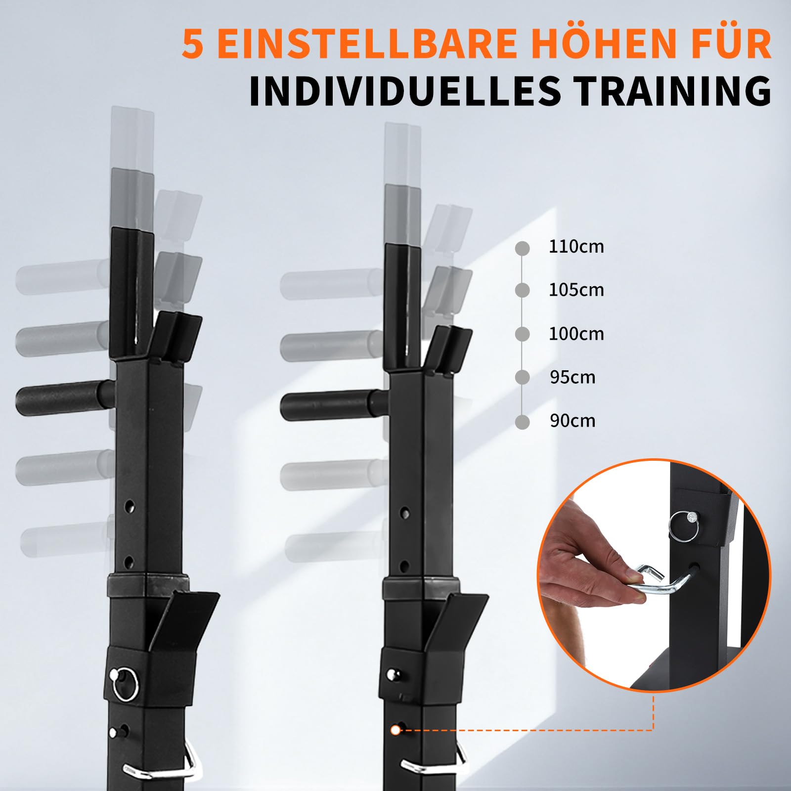 ISE Hantelbank, faltbar, verstellbar, mit Stangen, für Hanteln und Dips, Trainingsbänke, verstellbar, Rot / Schwarz 544-BK, Weiß / Schwarz, 544-WH