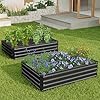 ZUNUDA 4×3×1FT(2PCS) Galvanized Raised Garden Bed Kit Metal Planter Boxes,Large Raised Garden Bed for Planting Vegetables,Flowers,Herbs -Black #3
