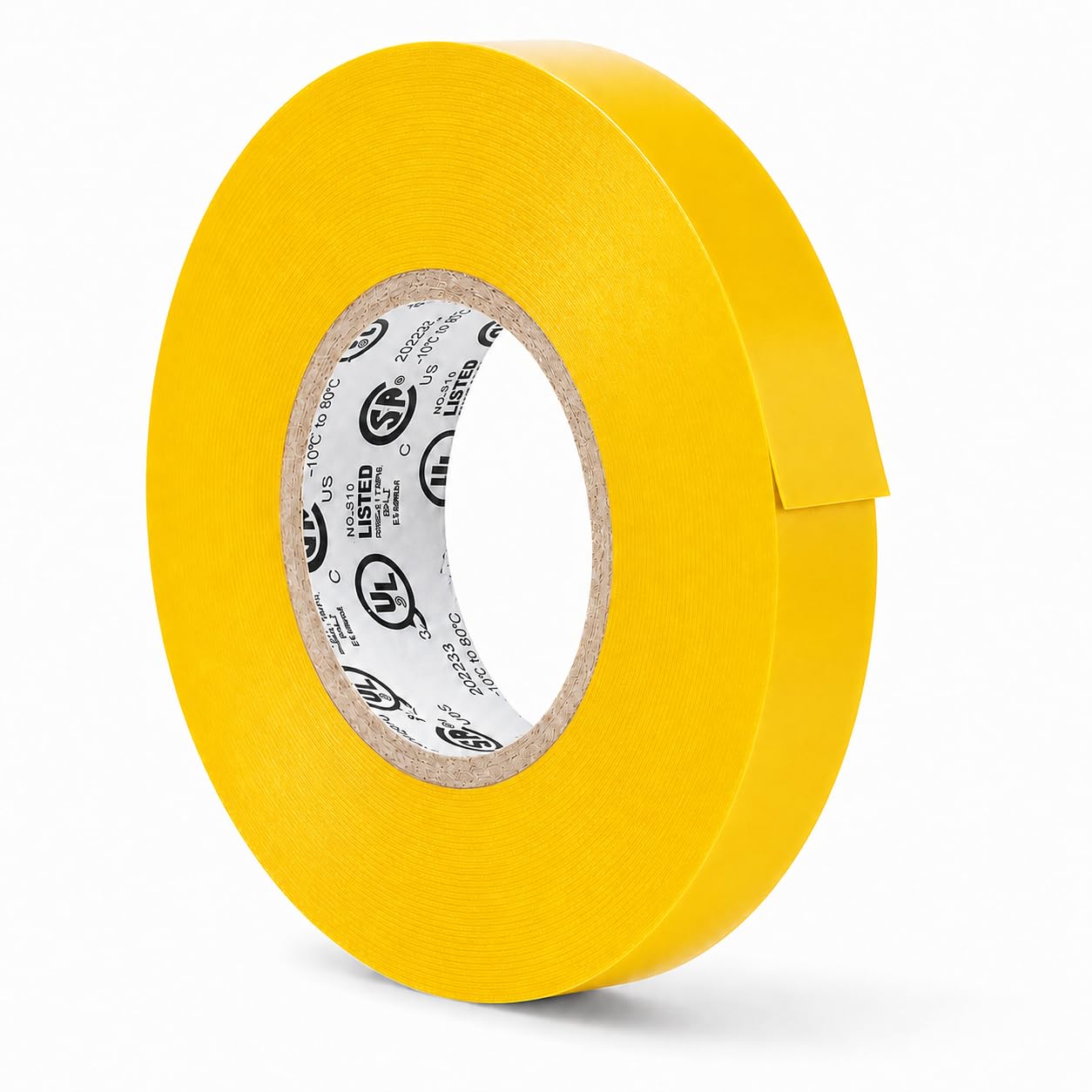 GGR Supplies EL-766AW Yellow General Purpose Electrical Tape, 1/2 Inch x 66 Feet, 7 Mil PVC, UL/CSA Listed Core, 600V Flame-Retardant Insulation for Wire Splicing, Bundling &amp; Color Coding, Pack of 1