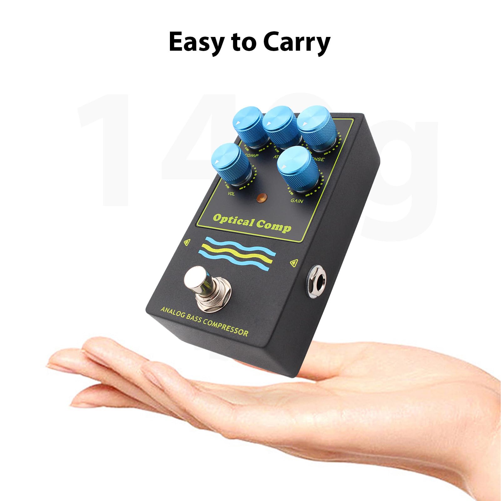 Pedał Kompresora Basowego, Analogowy Obwód Optyczny True Bypass 5 pokręteł Dynamic Control Kompaktowy pedał Efektów z czułością Progu Odwrotnego do Gitary Elektrycznej i Basu