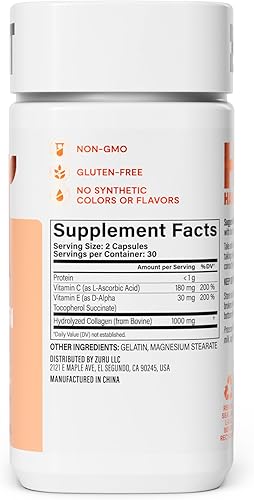 Miniatura 5 de Habit - Suplemento de colágeno (2 unidades, 120 cápsulas), nuevo aspecto, 2000 mg de péptidos de colágeno, vitamina C y vitamina E, salud de la
