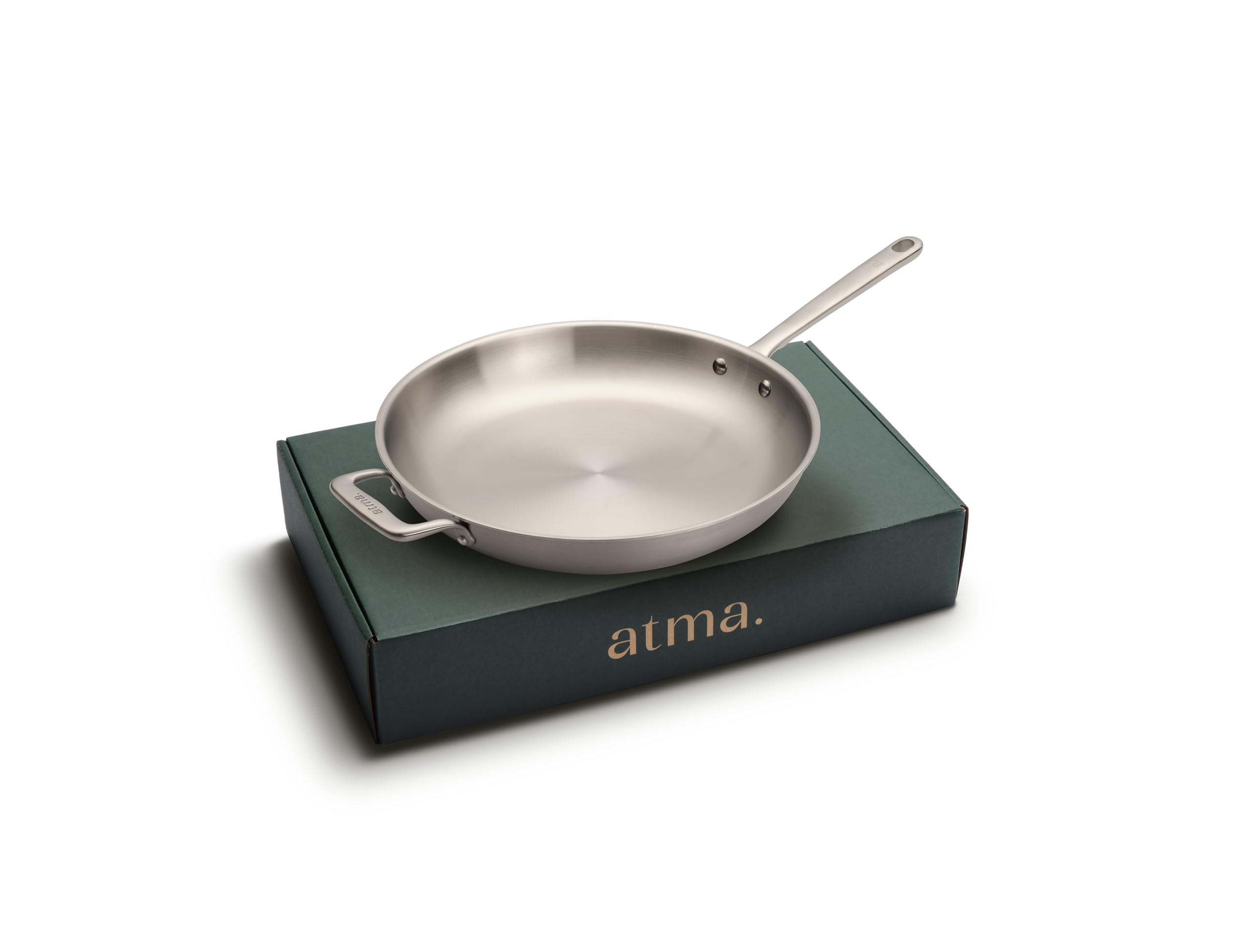 Atma - Sartén de acero inoxidable con 3 pliegues, 18/10-32 cm, compatible con inducción
