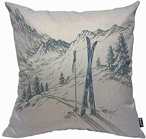 Mugod Black Silhouette of Deer Antlers Cushion Cover Throw Pillow Covers Stag Black Deer Rustic Farmhouse Pillow Case for Men Women Decorative Home Sofa Chair Couch 45x45cm/18x18 Inch