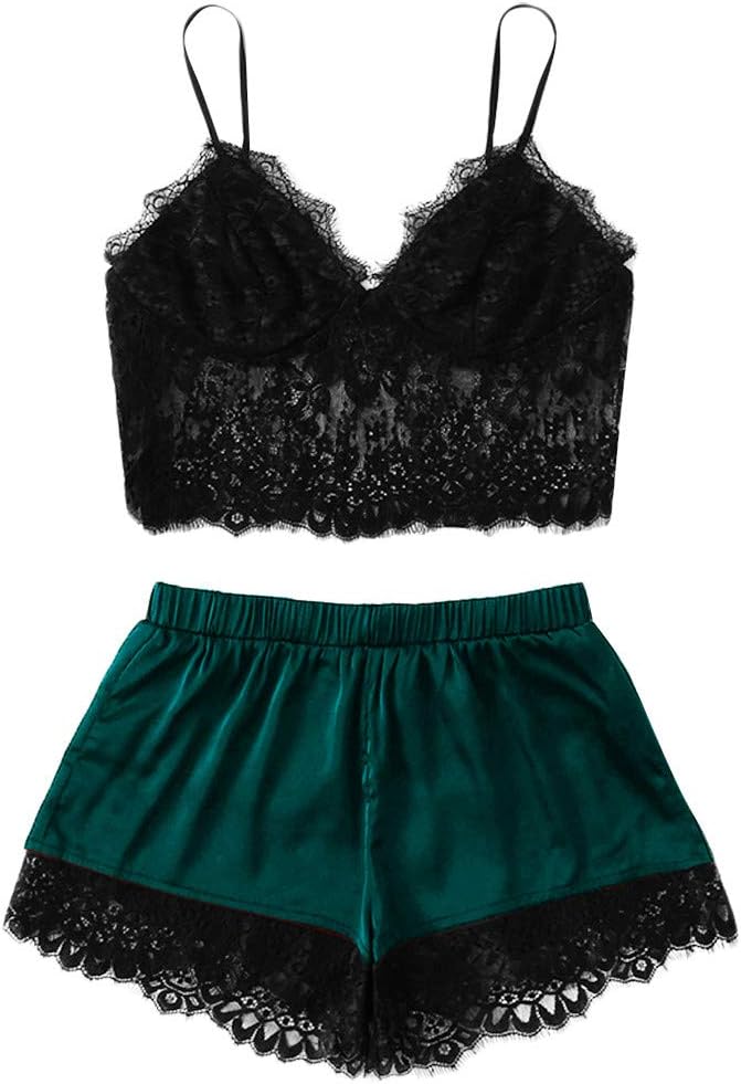 Womens Sexy Sling Plus Size Sleepwear Lingerie Lace Nightwear Underwear Set