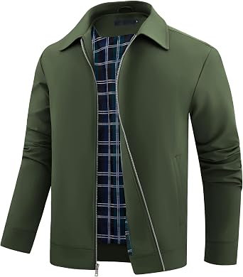 Men's Lightweight Bomber Jacket Summer Leisure Transition Jacket Full Zip Up Outdoor Jacket Spring Autumn Windbreaker