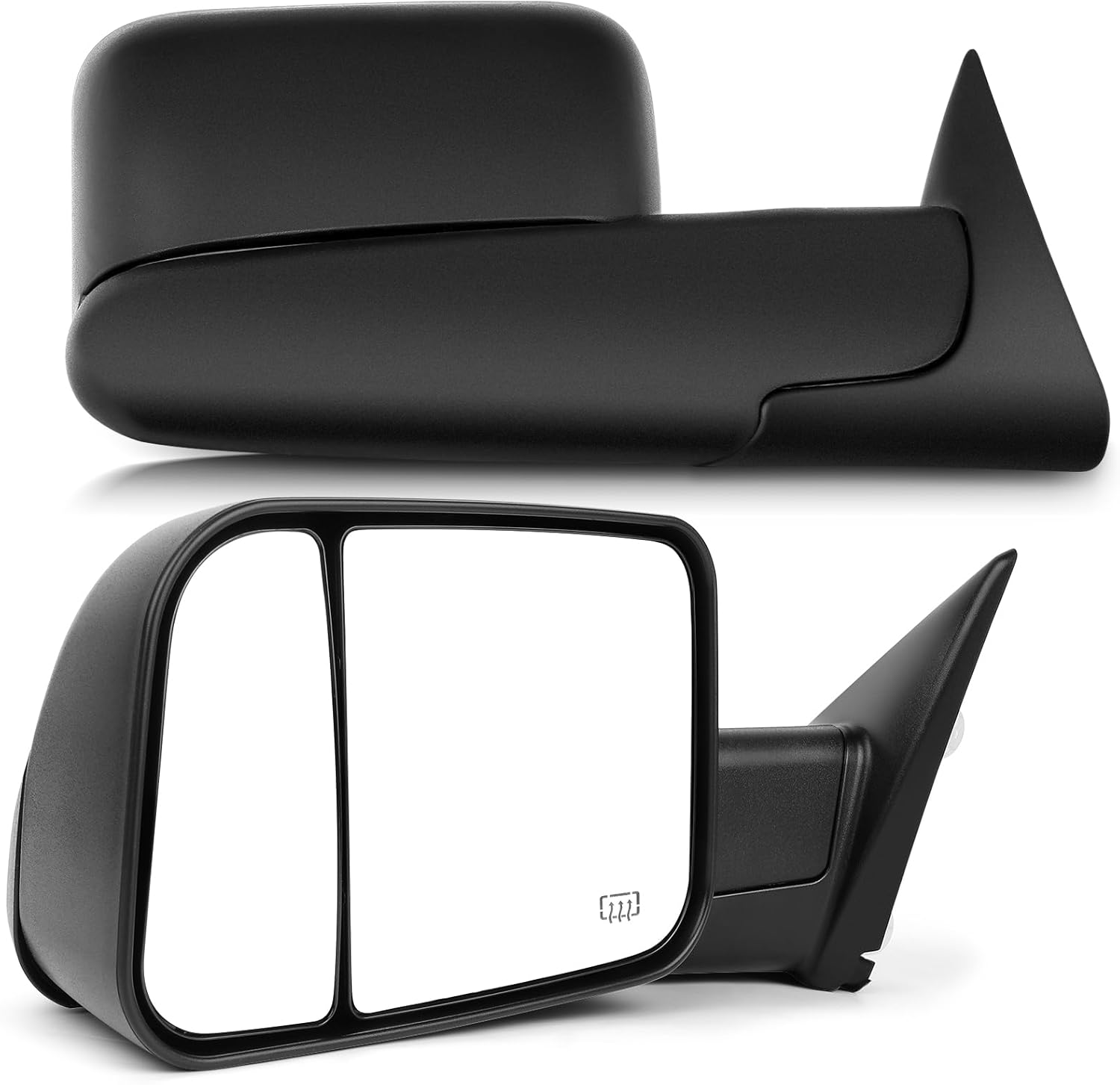 Towing Mirrors Fit for 1998-2002 FOR DODGE For Ram For 1500 Ram For 2500 Ram For 3500 Truck Tow Mirrors With A Pair LH and RH Side Power Regulation with Heating No Turn Signal Lamp