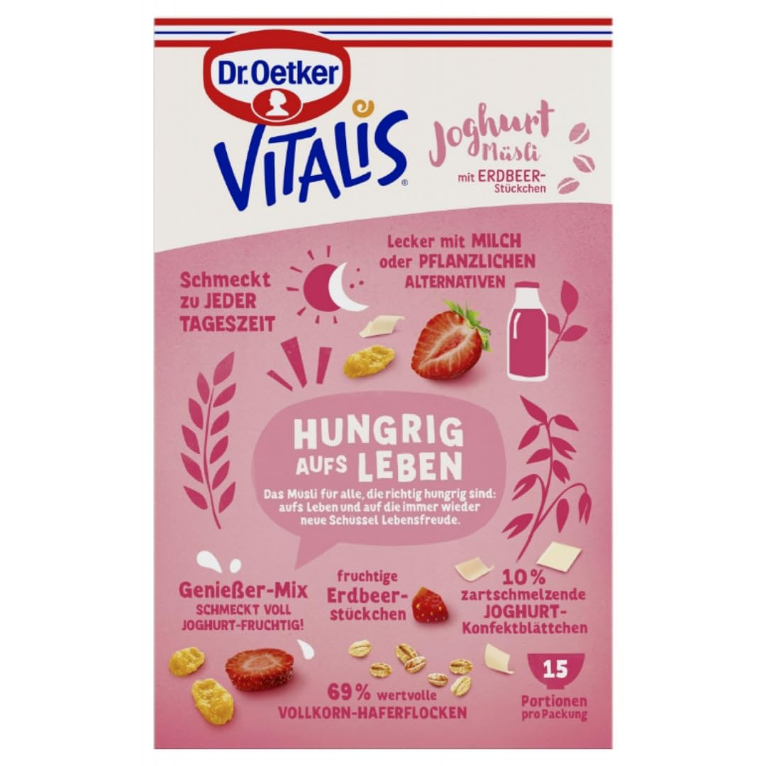 Joghurt Müsli mit Erdbeer-Stückchen Knusper Müsli 600 g X 10 Packungen