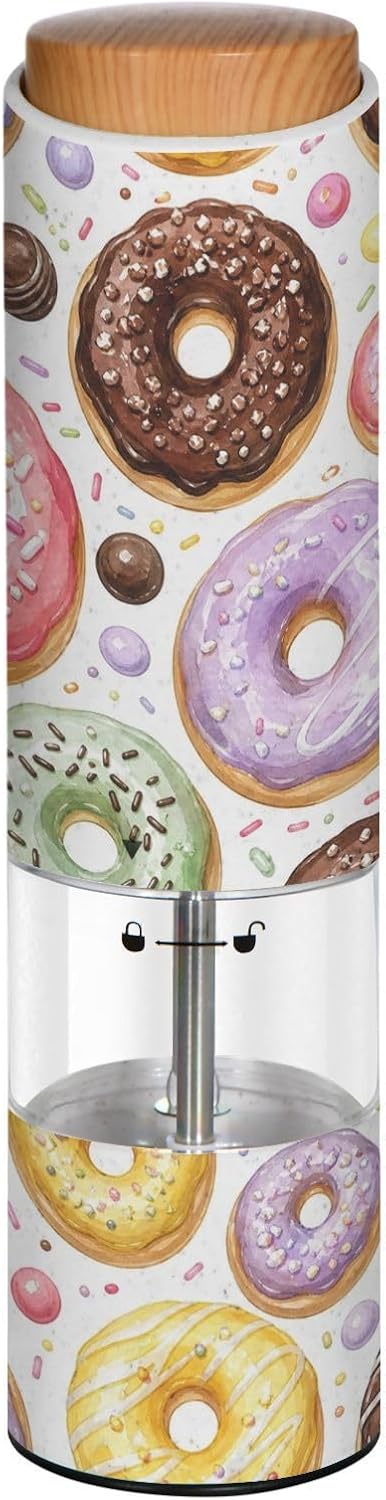 Colorful Donuts Electric Salt and Pepper Grinder Automatic Pepper Shakers
