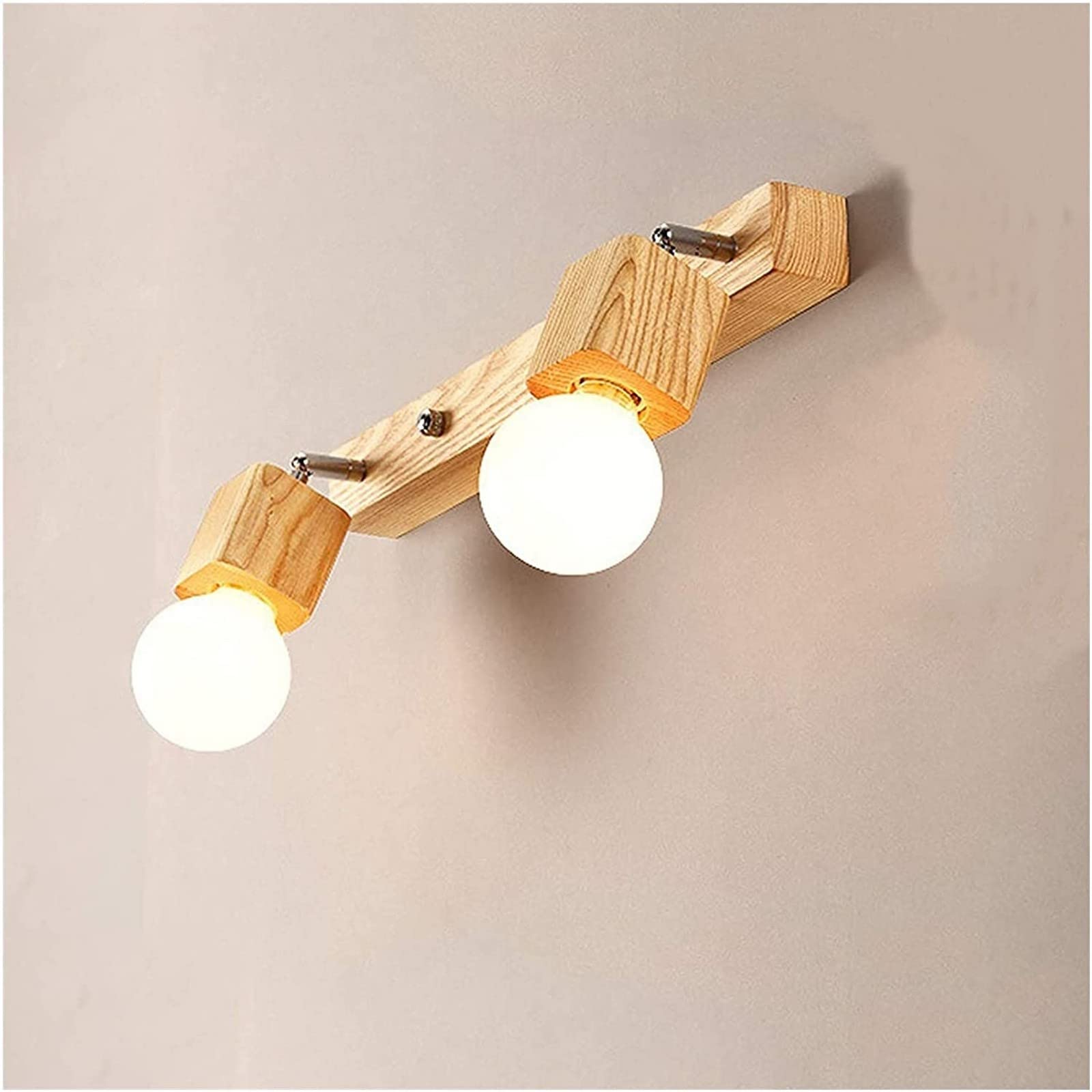 Applique murale LED design bois lampe de chevet orientable moderne pour miroir épuré