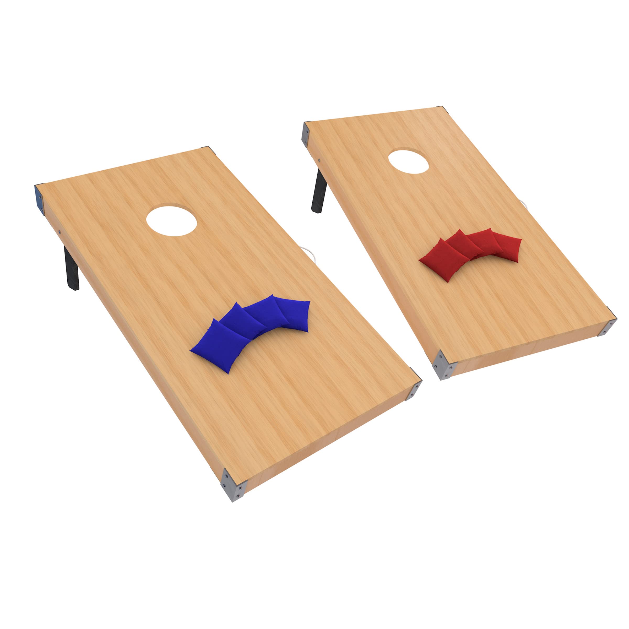 Amazon.com : HEY! PLAY! Cornhole Set - 4ftx2ft Regulation Size Outdoor Bean Bag Toss with 8 Bags Included - Yard Games for Kids 14 Years Old and up by Trademark Games (Blue,