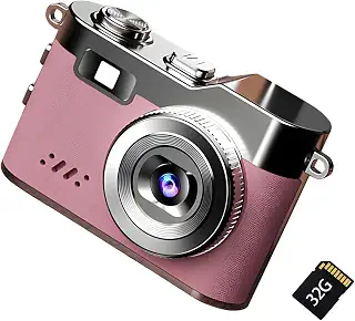 ポータブル レトロ テーマ トラベル カメラ (16GB 32GB 付き), 32G | 屋外撮影や日常のブログに適した軽量ボディ、 16GB 32GBのストレージ容量を備えた小型設計