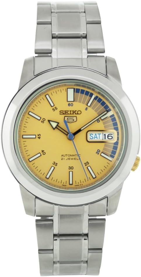 Seiko Men's SNKK29 Stainless Steel Analog with Gold Dial Watch